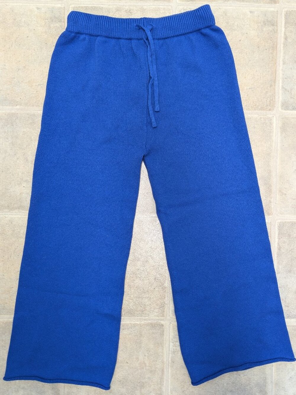 Fostered Collection Blue Knit Wide Leg Pants - Size 11-12Y